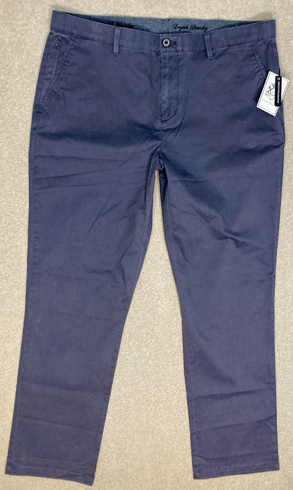English Laundry Comfort Chino Pants Mens 38×32 Gray Flex Waist Straight Leg NEW
