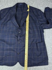 Stafford NWT Blazer Windowpane Blue Mens 56R Wool Blend Lightweight $220 MSRP