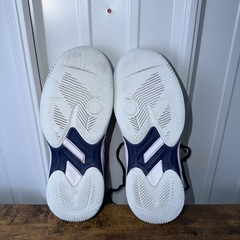 ASICS Shoes Men’s Size 5 Gel Game 9 Pickleball Shoes White Navy Blue Read