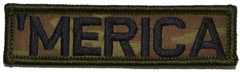 ‘MERICA – 1″x3.75″ Hat Patch Police Military Funny w/ Fastener
