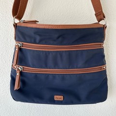 The Sak Esperato Nylon Crossbody Purse Bag Navy Blue Travel Organizer