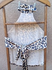 NWT Zara Open Back Halter Top Double Lined Leopard Satin Effect Spring 2024🐆🐾