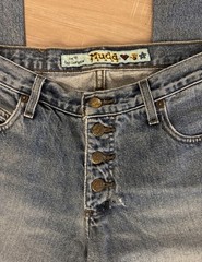 Mudd Blue Denim Flared Jeans Button Fly High Rise 5-Pocket Women Size 9