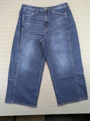 A.n.a Highest-Rise Barrel Jeans Womens 18 Blue Wide Leg Crop Stretch Denim