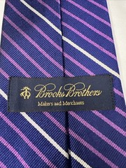 Brooks Brothers Tie Makers And Merchants Handmade USA 100% Imported Silk Striped