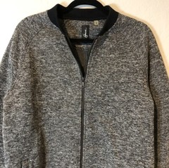 Howe Men’s Front Zip Bomber Jacket Black & Grey Men’s Size Large