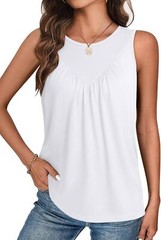 Women Sleeveless Tank Top Loose Fit Flowy Casual Summer Beach Vacation Shirt