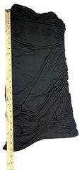 Black Strapless Ruched Bodycon Dress Medium Cowl Neck Stretch Cocktail Party