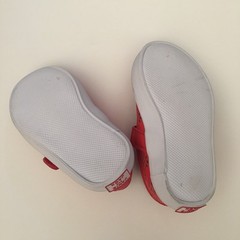 Janie and Jack Girls’ Red Mary Jane Sneakers Size 4 Hook Loop Closure