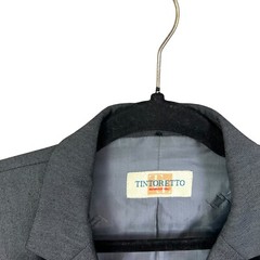 Tintoretto Womens Wool Blazer Single Button Double Vented Lined Gray Size 32*