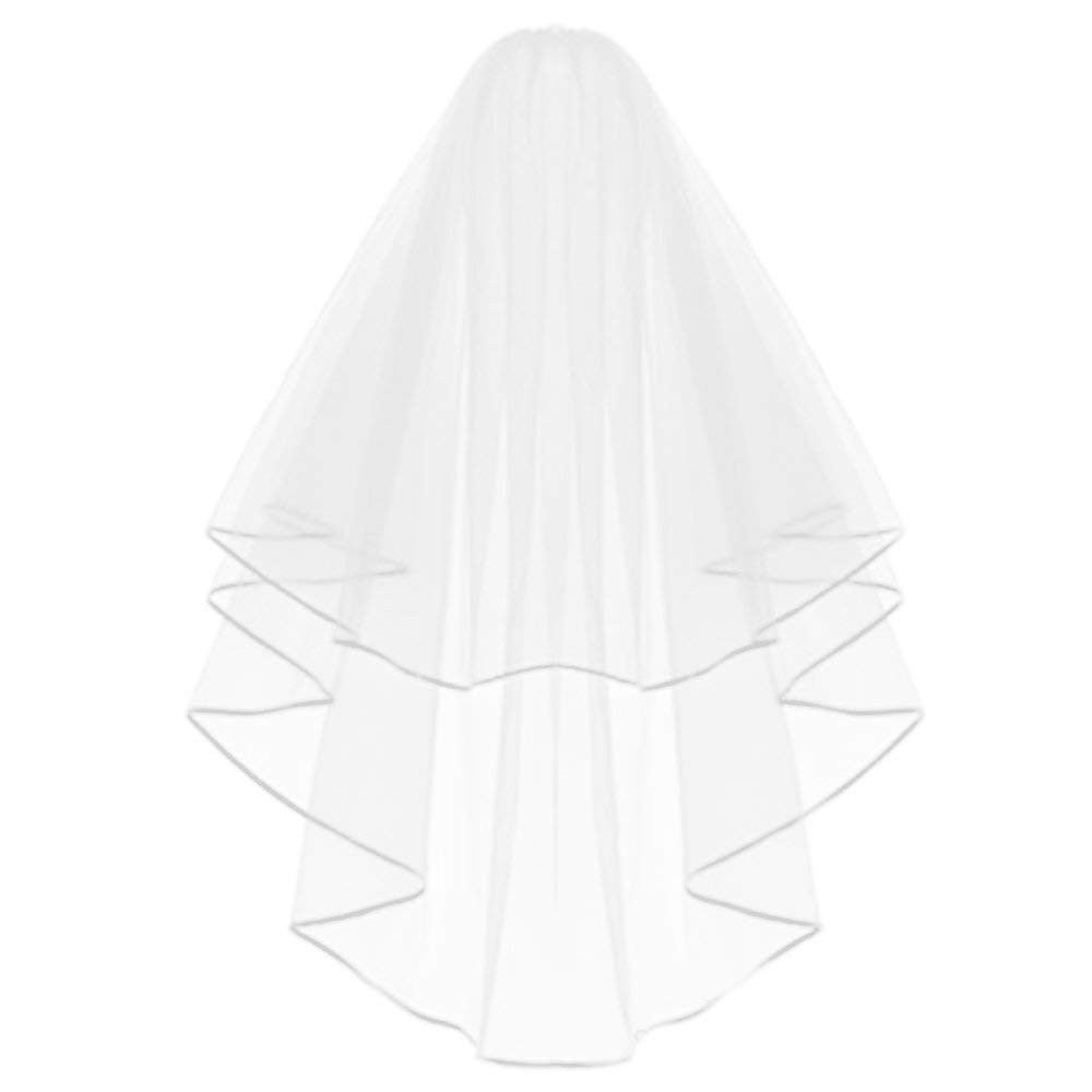 Elegance White Bridal Veil with Comb 30.5 Inches Soft Tulle for Weddings