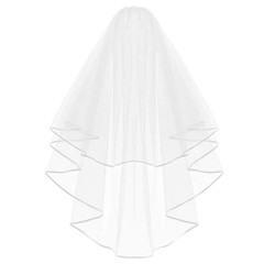 Elegance White Bridal Veil with Comb 30.5 Inches Soft Tulle for Weddings