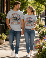 America 250th July 4th Floral Patriotic Independence Day USA Graphic T-Shirt