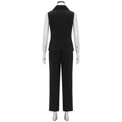 Women 1920s Gangster Costume Vest Pants Hat Pinstripe Suit Roaring 20s Medium
