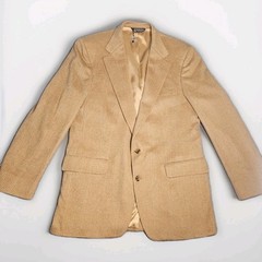 Vintage Christian Brooks 100% Camel Hair Blazer Men’s 42R Tan Check Sport Coat