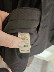 Calvin Klein Men’s 2-Piece Wool Pinstripe Suit Black/Gray 40W 34L Regular