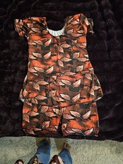 Women’s 1-Piece Leaf Print V-Neck Swimsuit