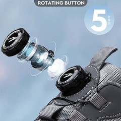 Men Steel Toe Cap Work Safety Shoes Rotating Button Comfort Breathable Sneakers