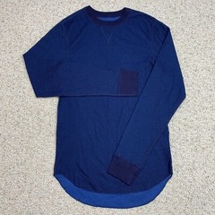 Hanes Shirt sz S Blue Waffle Normcore Basic Everyday Layer Minimalist NEW