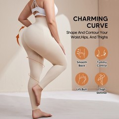 Plus Size Slimming Anti Cellulite Compression High Waist Leggings Leg Shaper