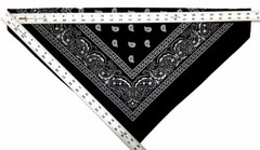 VELCRO®Brand ADJUSTABLE BLACK PAISLEY FACE COVER REVERSIBLE BIKER NECK BANDANA