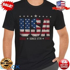 USA Since 1776 Shirt, Retro American Flag, Patriotic 4th Of July T-Shirt S-5XL