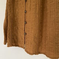 Rewind Boho Warm Ginger Tan Ruffle Short Sleeve Top Size XS NEW