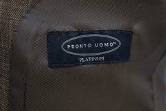 PRONTO UOMO PLATINUM mens brown PLAID wool sport coat suit jacket blazer 44 S