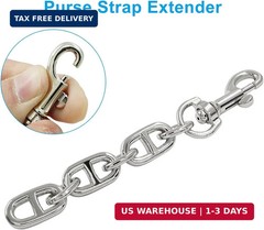 2Pcs Purse Strap Extender, 4.7 Inch Bag Extender Chain, Metal Chain Strap Extend