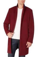 Tommy Hilfiger Mens Modern Fit Addison Overcoat 38R Red Wool Blend Stretch NWT