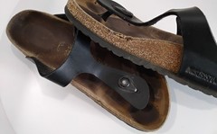 Birkenstock Gizeh Sandals Womens EU 37 Narrow Black Thong Comfort Sandals