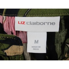 Liz Claiborne Womens Tropical Bird of Paradise Floral Cotton Sleeveless Blouse M