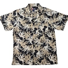 Chaps Ralph Lauren Shirt Mens M Black Short Sleeve Button Up Floral Cotton