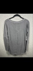 NEW Free People Women’s On My Mind V-Neck Long Sleeve Shirt Dark Gray Size XS