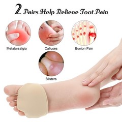 2 Pairs Thick Metatarsal Pads for Women, Foot S, Skin