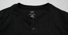George Men’s Waffle Knit Thermal Long Sleeve Henley Shirt JK5 Black Small NWT