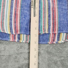 Frank & Eileen Shirt Womens Small Eileen Linen Multicolor Stripe Button Up