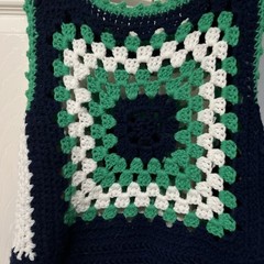 Handmade Crochet Tank Green/Blue/White Top Hand Wash Only Size Medium Women’s M