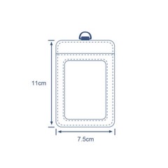 ID Badge Card Holder Pu Leather Vertical Clip Neck Strap Lanyard Necklace Case