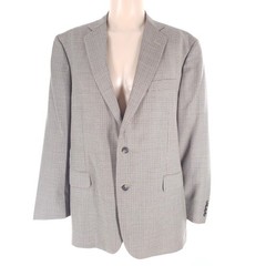 Brooks Brothers Men Blazer Two Button Wool Hounds Tooth Beige Multi Size 46L
