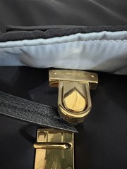 PRADA Tessuto Etiquette Navy blue Crossbody Bag Blue Lined COA Strap