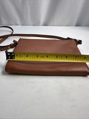 Old Navy Brown Faux Leather Crossbody Double Zipper Purse