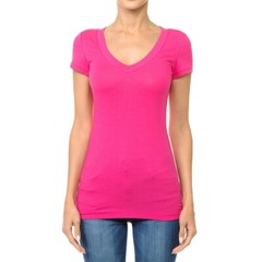 Women’s / Juniors VNECK Ambiance Apparel Short Sleeve V-