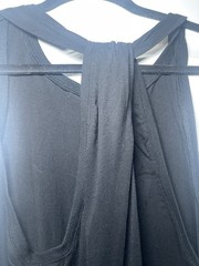 By Anthropologie Black Draped Knot Racerback Tank Top Sleeveless Size Small