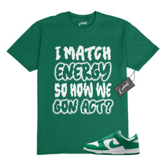 Dunk Malachite Green White Low T Shirt Match MATCH
