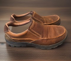 Skechers Relaxed Fit Gel Infused Memory Foam Leather Brown 64502 Size 9.5 US