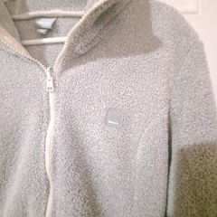BENCH Multipurpose City Clothing Gray Fleece Jacket Hooded Size Medium Womens