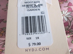 NYDJ Becky Split Neck Floral Georgette Blouse 1X Summer Rose Pink Dolman Sleeve