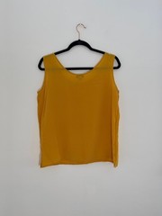 VivinneX New York 100% Silk Sleeveless Tank Top Mustard Yellow Size L
