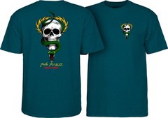 Powell Peralta Mike McGill SKULL AND SNAKE Skateboard T Shirt MIDNIGHT TEAL